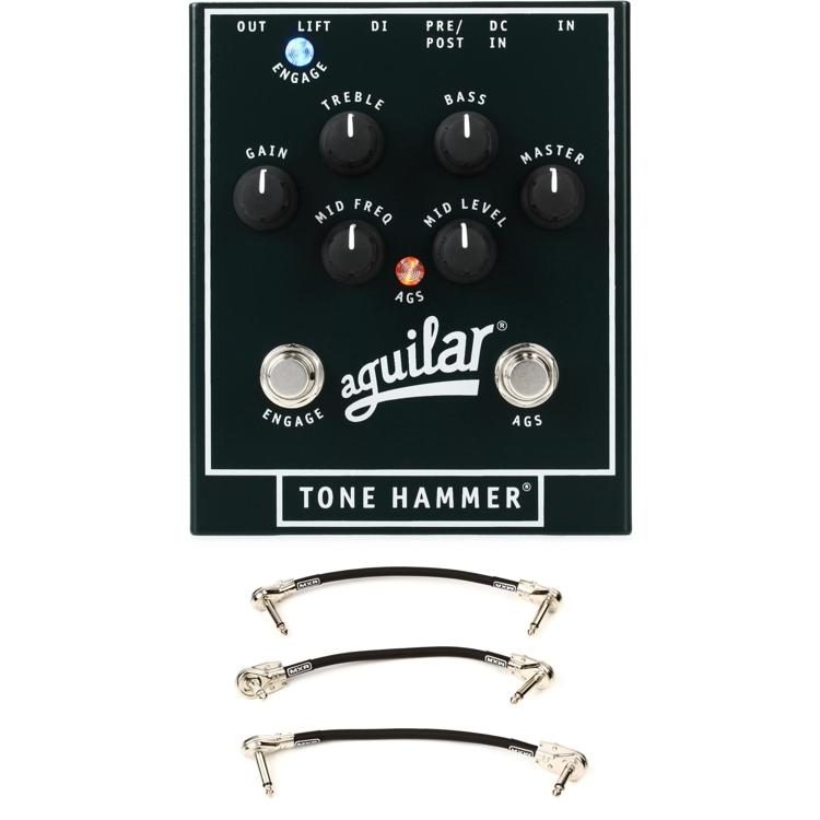 Aguilar Tone Hammer Preamp/Direct Box with 3 Patch Cables Sweetwater