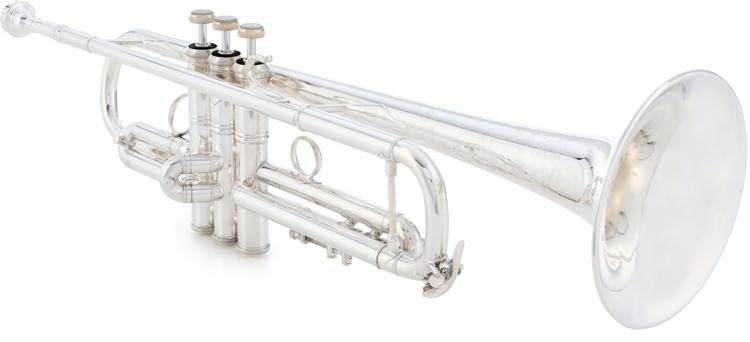 Bach LR190 Stradivarius Professional Bb Trumpet - Silver-Plated with 43  Bronze Bell and Reversed Leadpipe