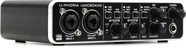 Christchurch Penetrar Lujo Behringer U-Phoria UMC204HD USB Audio Interface | Sweetwater
