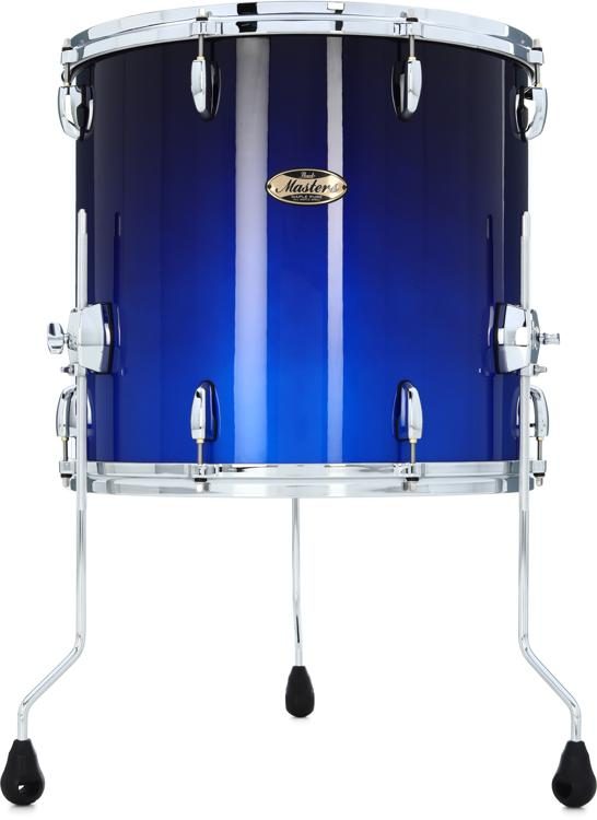 Pearl Masters Maple Pure Floor Tom - 18 inches x 16 inches, Kobalt Blue ...