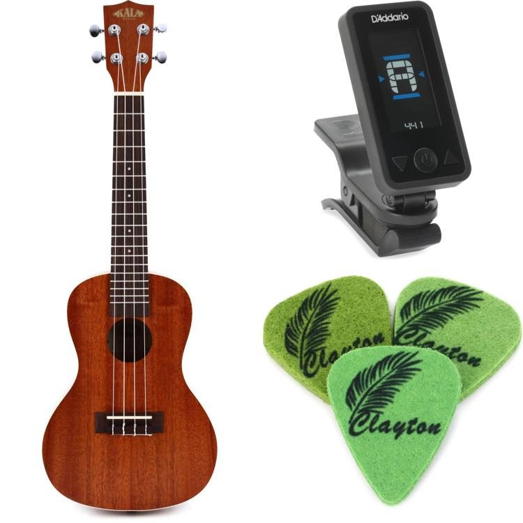 Kala KAC Concert Ukulele Essentials Bundle Satin Mahogany Sweetwater
