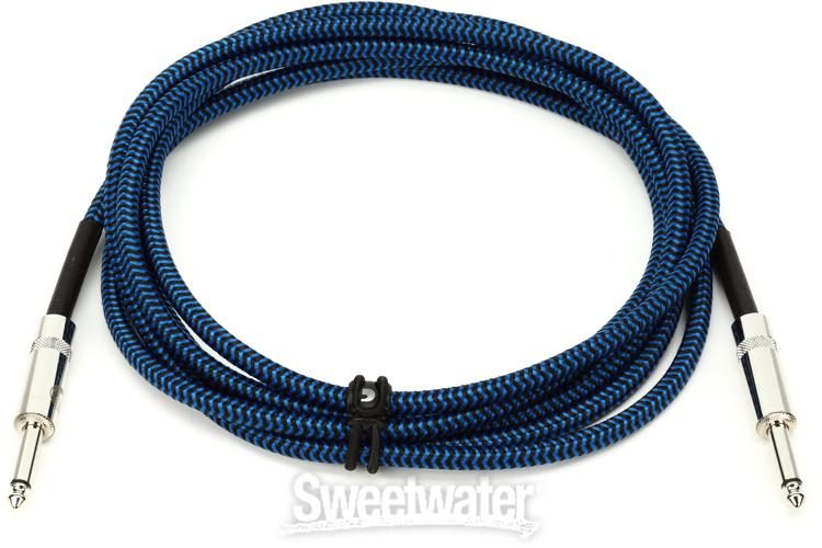 D Addario Pw Bg 10bu Braided Instrument Cable 10 Blue Sweetwater