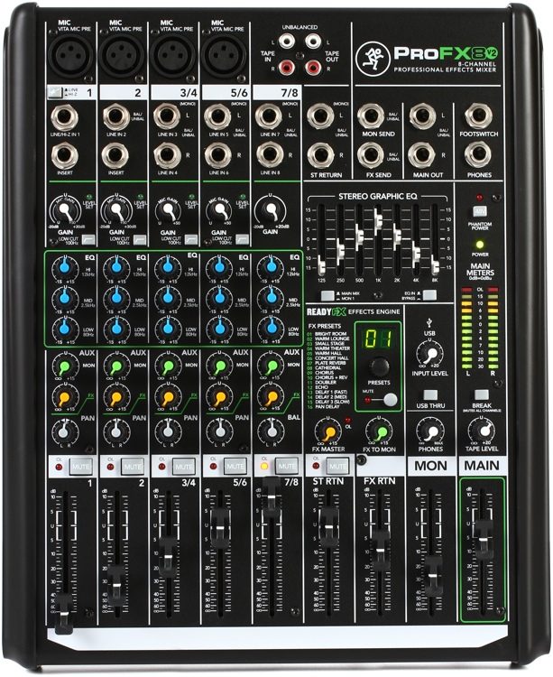 Mackie ProFX8v2 Mixer with USB and Effects Sweetwater