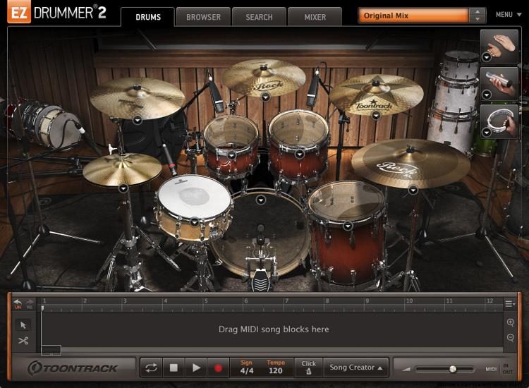 ezdrummer midi note number kick snare