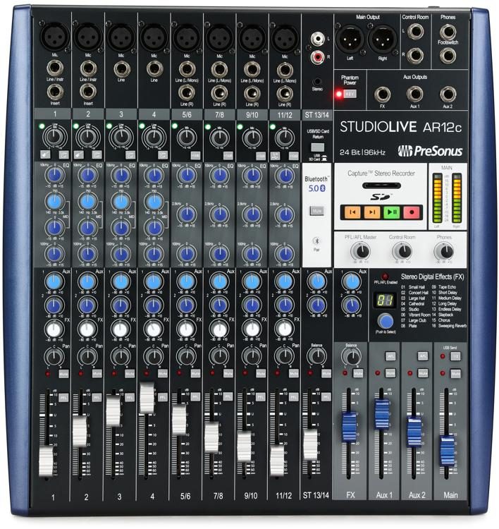 PreSonus StudioLive AR12c Mixer and Audio Interface with Effects ...