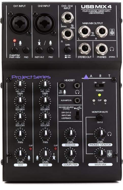 ART USBMix4 Mixer with USB Interface | Sweetwater