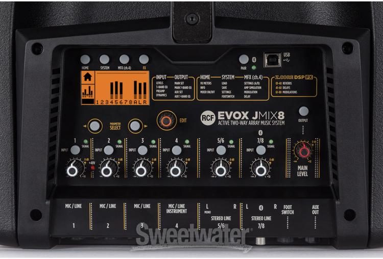 RCF EVOX JMix8 Active Portable PA System 8-channel Mixer | Sweetwater