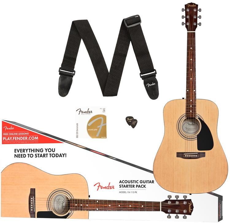 dash Magtfulde skolde Fender FA115 Acoustic Guitar Pack - Natural | Sweetwater