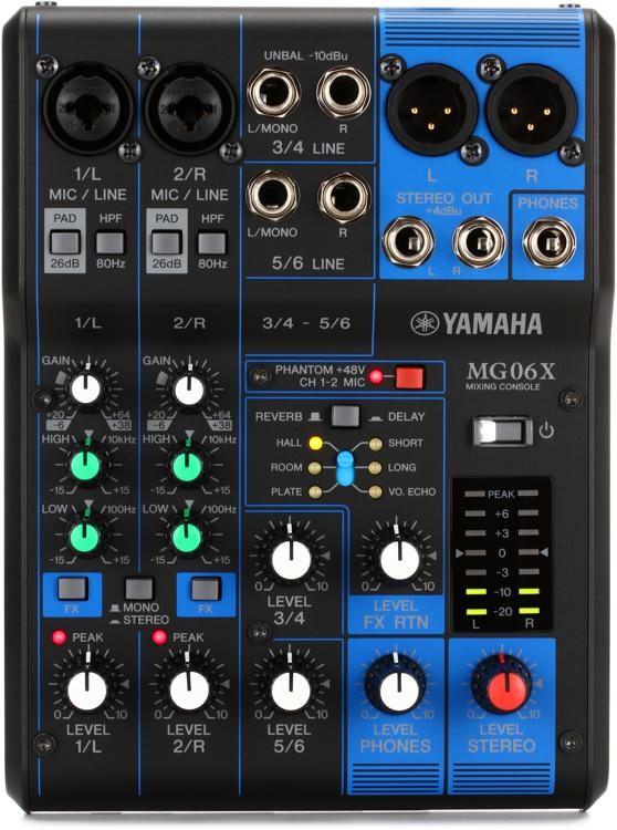 Yamaha Mg06x 6 Channel Mixer With Effects Sweetwater