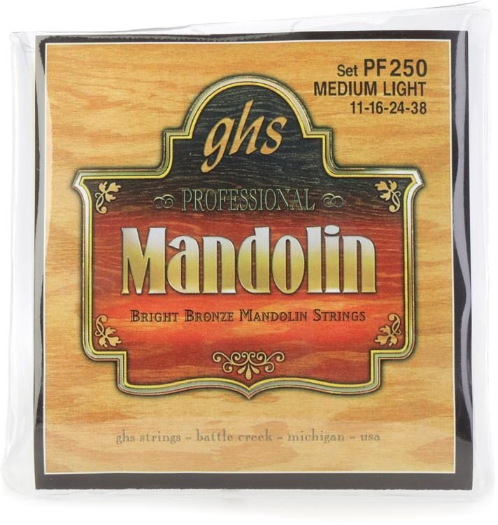 GHS PF250 Bright Bronze Mandolin Strings .011.038 Medium Light