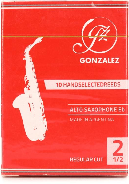 Gonzalez Reeds Regular Cut Reeds for Alto Saxophone 2.5 (10pack
