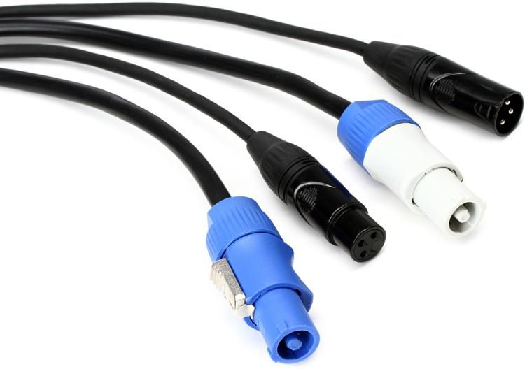 Accu-Cable AC3PPCON12 Combination 3-pin DMX & Locking Power Link 12 | Sweetwater