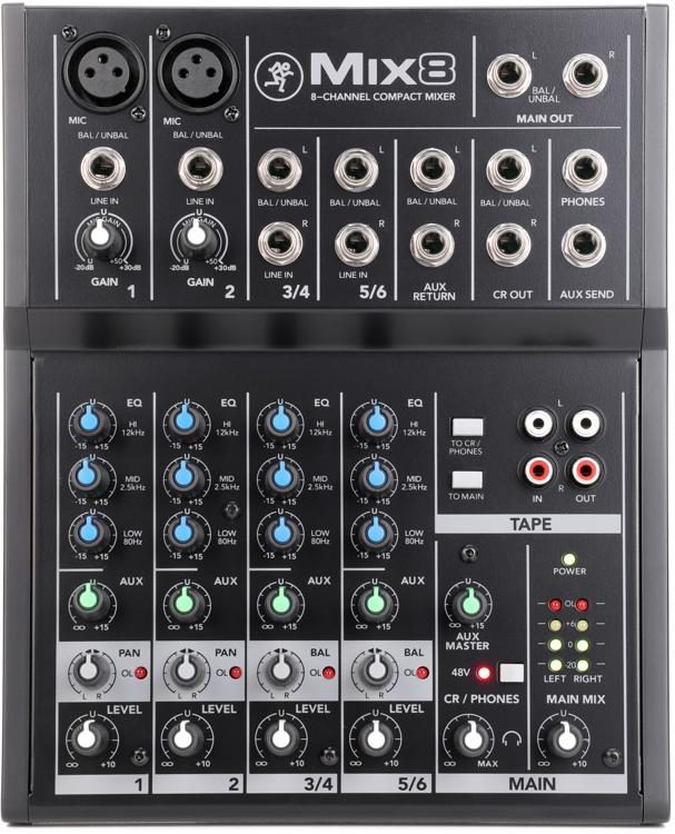 transportabel uberørt Exert Mackie Mix8 8-channel Compact Mixer | Sweetwater