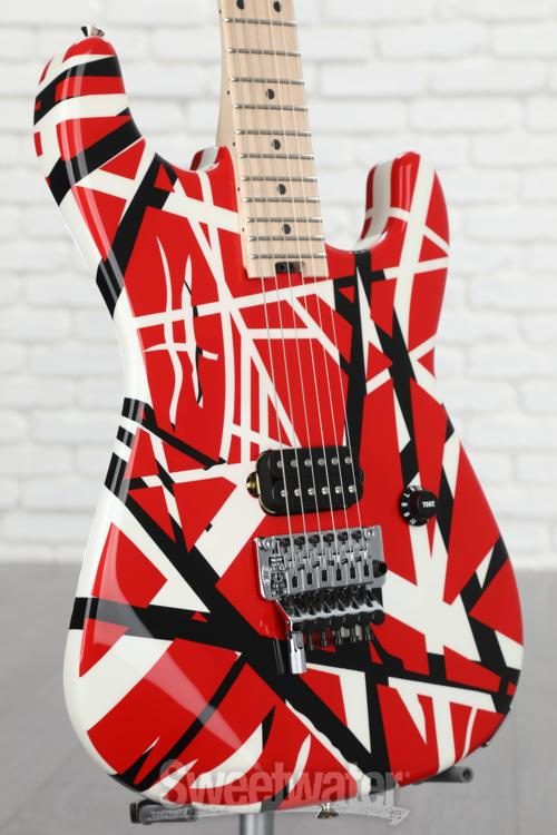EVH Striped Series - Red with Black and White Stripes | Sweetwater