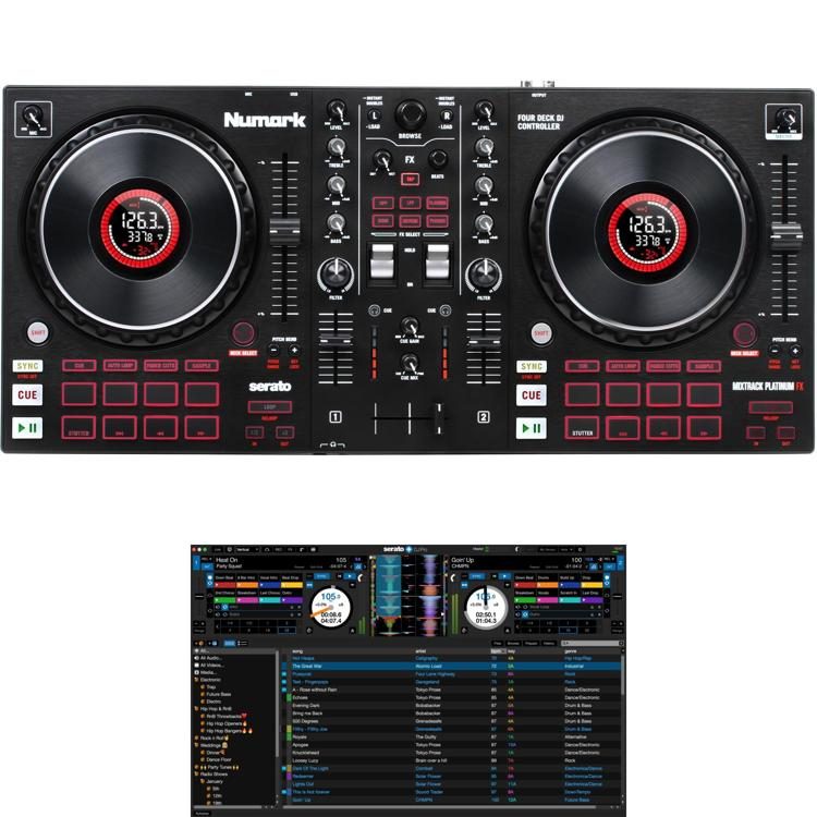 Numark MIXTRACK Platinum FX 4-channel Serato DJ Lite Controller & Serato DJ  Pro Software DJ Bundle