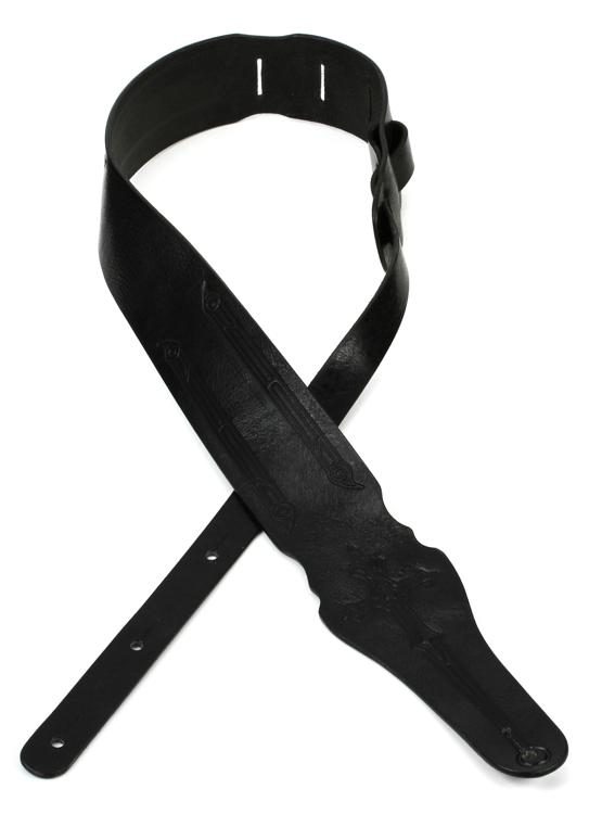 LM Products BQ-Cross Belt Branded Leather Strap - Black | Sweetwater