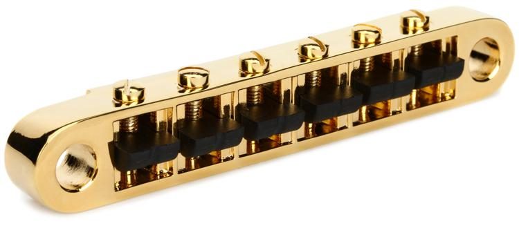 Graph Tech PS-8863-G0 ResoMax NV2 6mm Tune-o-matic Bridge with String Saver  Saddles - Gold