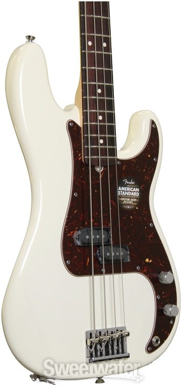 Fender American Standard Precision Bass Olympic White Rosewood Fingerboard Electric Bass Guitar Jim Laabs Music Store