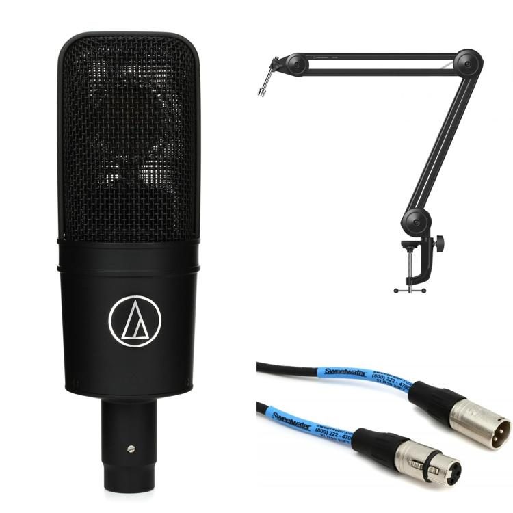 Audio-Technica AT4040 Large-diaphragm Condenser Microphone and Broadcast  Boom Stand Bundle