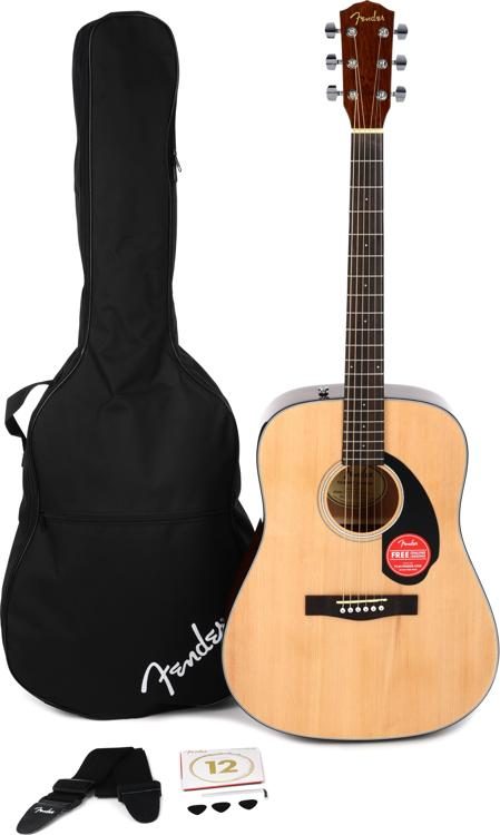 estante Indulgente Consejo Fender CD-60S Dreadnought Pack - Natural | Sweetwater