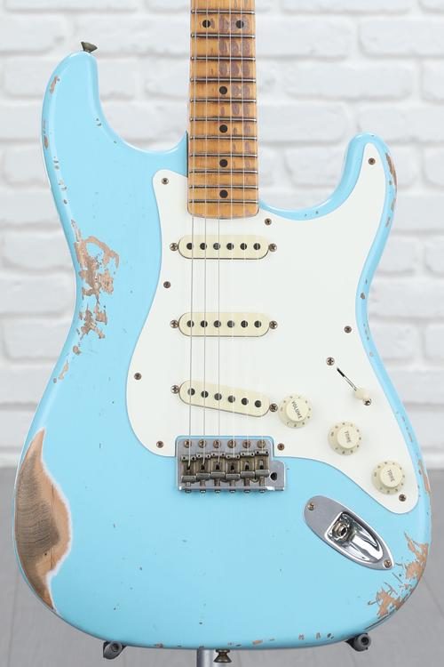 light blue fender stratocaster