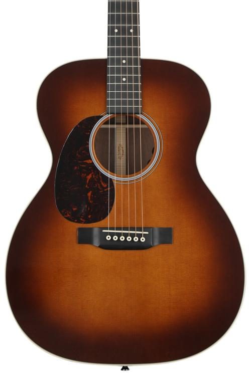 Martin 000E Black Walnut Ambertone Left-Handed Acoustic-Electric Guitar ...