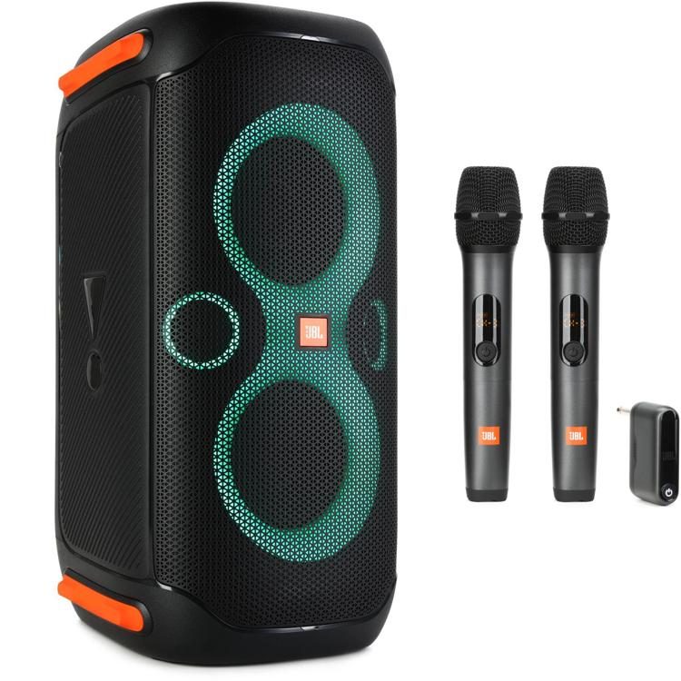 JBL Lifestyle PartyBox 110 Portable Bluetooth Speaker with Light Effects  and Dual Wirelss Mics