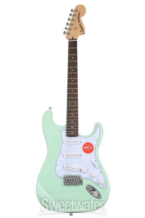 Squier Affinity Series Stratocaster - Surf Green with White Pearloid  Pickguard, Sweetwater Exclusive in the USA