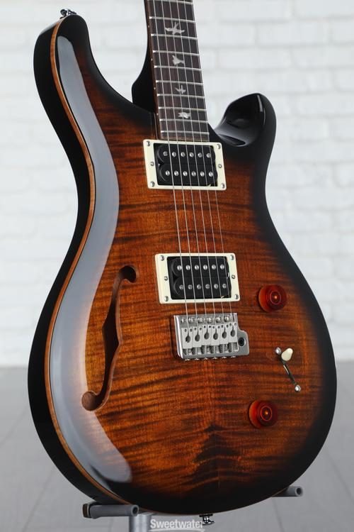 PRS SE Custom 22 Semi-hollow Electric Guitar - Black Gold Burst