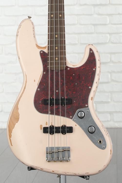 Fender Flea Jazz Bass - Shell Pink, Road Worn | Sweetwater