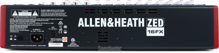 Allen & Heath ZED-16FX 16-channel Mixer with USB Audio Interface