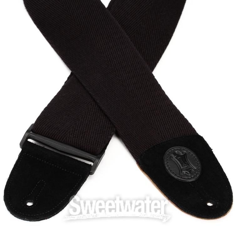 Levy's MSSBC4-BLK 3-inch Wide Cotton Bass Guitar Strap - Black | Sweetwater