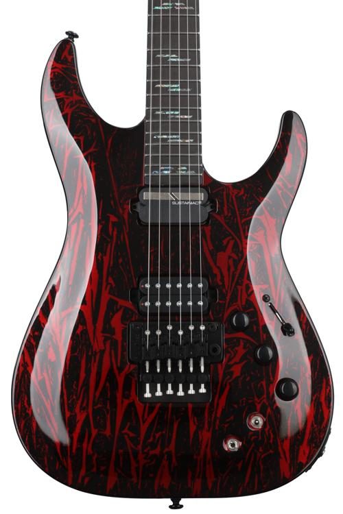Schecter 1476 C-1 FR S Silver Mountain Guitar Ebony Fretboard Blood Moon