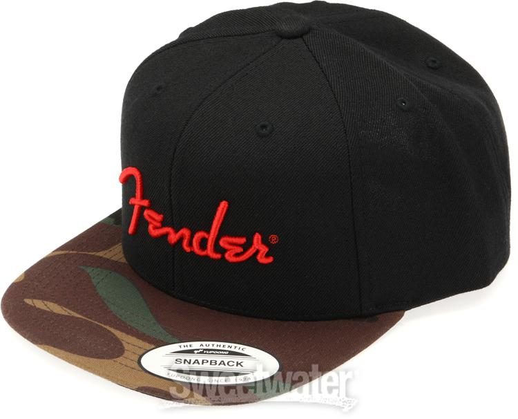One Size Black/Camo Color Fender© Camo Flatbill Hat 