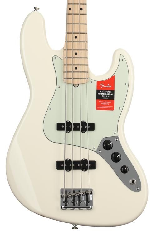 Fender American Professional Jazz Bass - Olympic White with Maple  Fingerboard