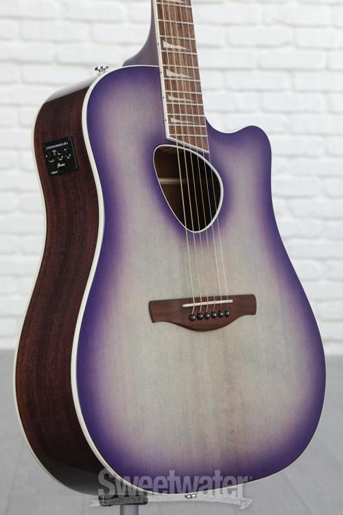 ibanez acoustic electric guitar purple