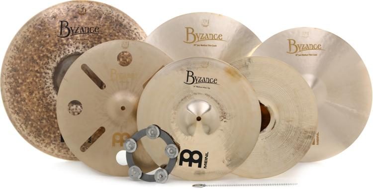 Meinl Cymbals Byzance Custom-tailored Studio Set - 14/18/20/22 inch - with  Free Byzance 16 inch Trash Crash