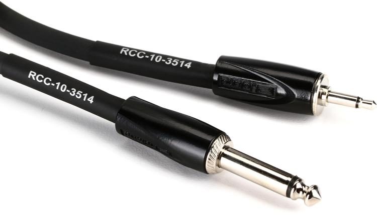 Roland RCC-10-3514 Black Series 3.5mm TS to 1/4-inch TS Interconnect ...