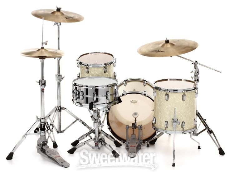 Ludwig Classic Maple Jazzette 3-piece Shell Pack - Vintage White Marine |  Sweetwater