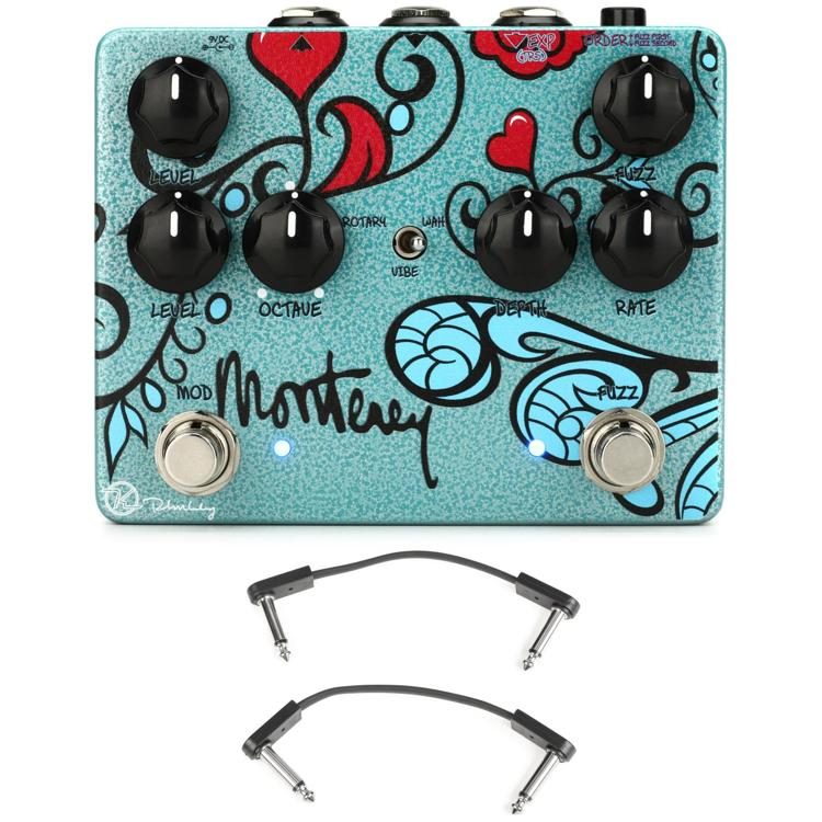 Keeley Monterey Rotary Fuzz Vibe Multi-effects Pedal with 3 Patch Cables