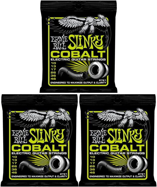 Ernie Ball 2721 Cobalt Regular Slinky Electric Strings 3 Pack