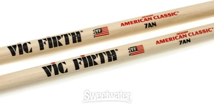 6 Pairs Vic Firth 7A Nylon Tip American Classic Hickory 7AN Drumsticks 