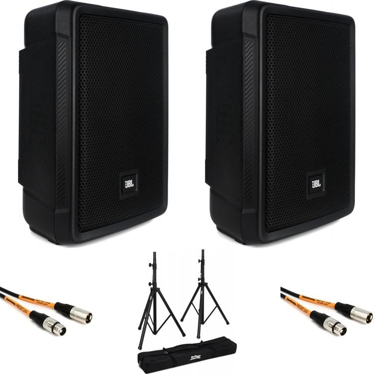Intim plus spids JBL IRX108BT Speaker Pair with Stands and Cables | Sweetwater