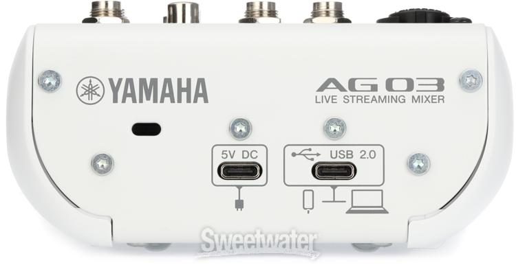 Yamaha AG03Mk2 LSPK USB Loopback Livestreaming Kit - White