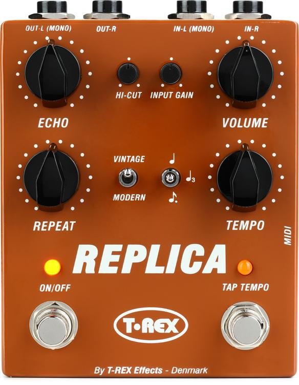 Schema krijgen Uitgaven T-Rex Replica Stereo Delay Pedal with Tap Tempo | Sweetwater