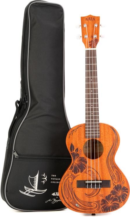 Kala Voyage Collection Unity Tenor Ukulele - Natural with Maori Design ...