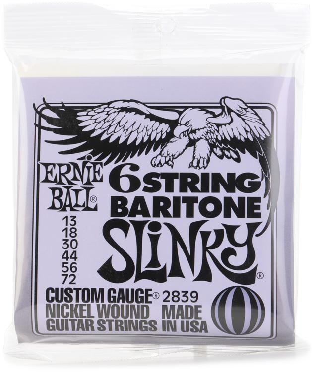 Ernie Ball 2839 Baritone Slinky Nickel Wound Electric Guitar Strings -  .013-.072 6-string | Sweetwater
