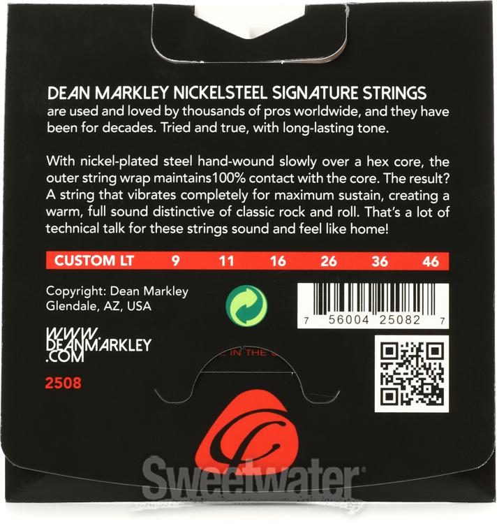 Dean Markley 2508 Nickel Steel Electric Guitar Strings 009 046 Custom Light Sweetwater