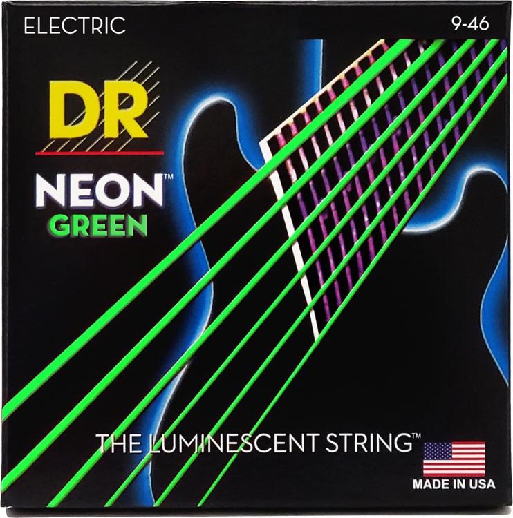 Dr Strings Nge 9 46 Neon Hi Def Green K3 Coated Electric Guitar