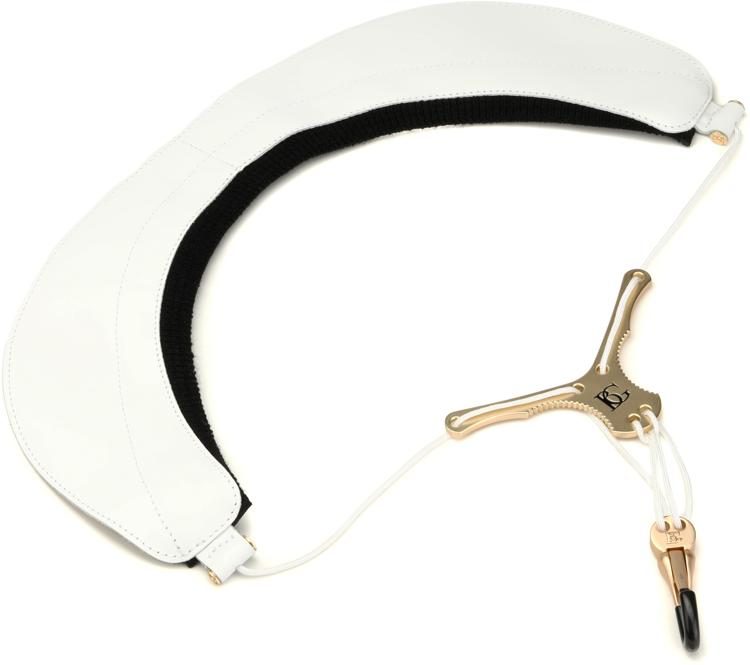 BG S78YMSH Zen Leather Saxophone Yoke Strap White Sweetwater
